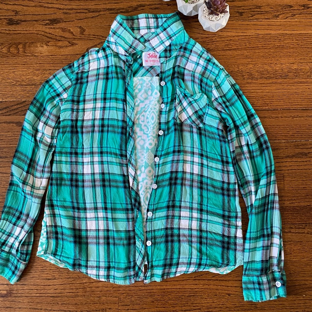 2 for $15: Justice Plaid Shirt for Girls